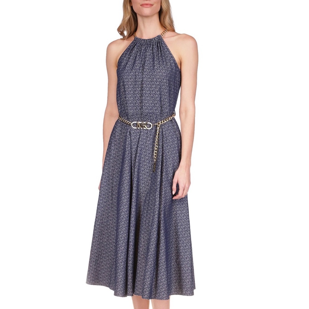 Michael Kors Dress Brand New - detailed with a signature print , chain neckline